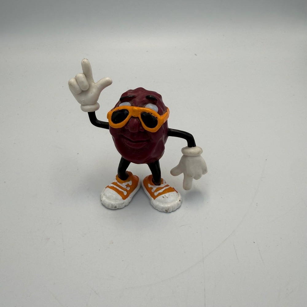 Vintage 1987 California Raisins PVC Figure Orange Sunglasses Sneakers 3 Inch